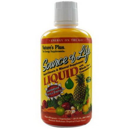 Nature's Plus, Source of Life, Liquid Multi-Vitamin&Mineral Supplement, Tropical Fruit Flavor 887.10ml