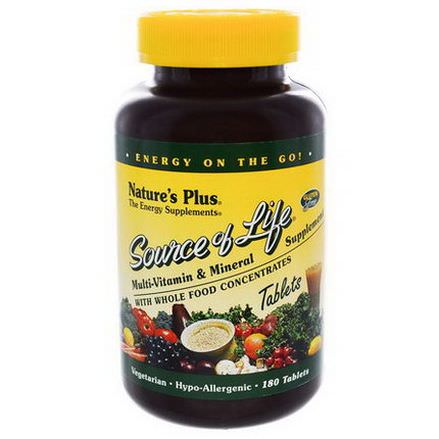 Nature's Plus, Source of Life, Multi-Vitamin&Mineral Supplement, 180 Tablets