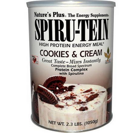 Nature's Plus, Spiru-Tein, High Protein Energy Meal, Cookies&Cream 1050g