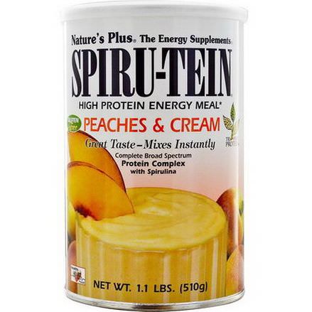 Nature's Plus, Spiru-Tein, High Protein Energy Meal, Peaches&Cream 510g