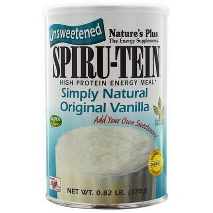 Nature's Plus, Spiru-Tein, High Protein Energy Meal, Simply Natural Original Vanilla, Unsweetened 370g
