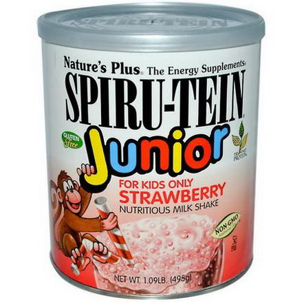 Nature's Plus, Spiru-Tein Junior, Nutritious Milk Shake, Strawberry 495g
