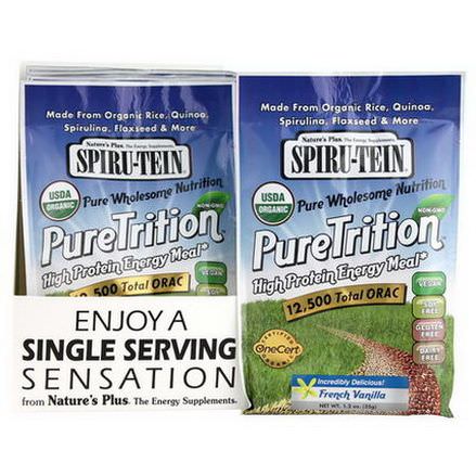 Nature's Plus, Spiru-Tein, PureTrition, High Protein Energy Meal, French Vanilla, 8 Packets 35g Each