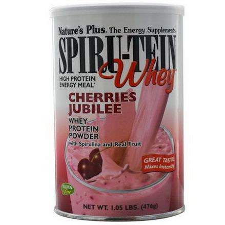 Nature's Plus, Spiru-Tein Whey, High Protein Energy Meal, Cherries Jubilee 476g