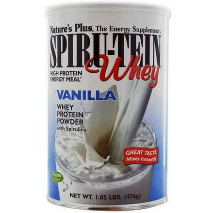 Nature's Plus, Spiru-Tein Whey, High Protein Energy Meal, Vanilla 476g