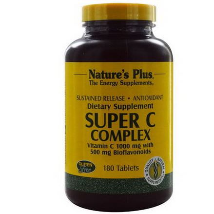 Nature's Plus, Super C Complex, Vitamin C 1000mg with 500mg Bioflavonoids, 180 Tablets