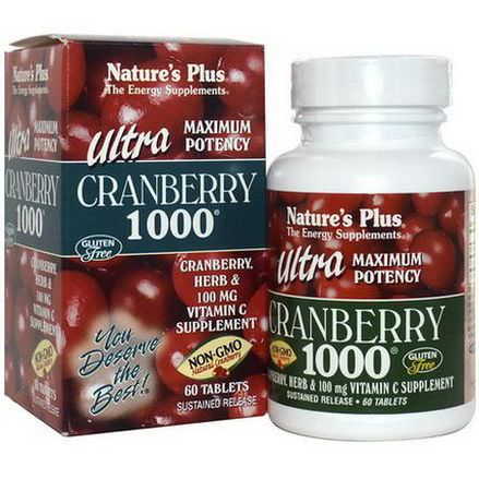 Nature's Plus, Ultra Cranberry 1000, 60 Tablets
