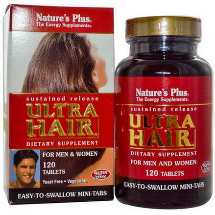 Nature's Plus, Ultra Hair, Sustained Release, For Men&Women, 120 Tablets