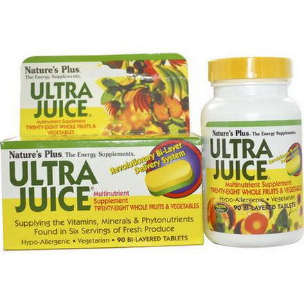 Nature's Plus, Ultra Juice, Multinutrient Supplement, 90 Bi-Layered Tablets