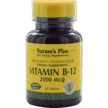 Nature's Plus, Vitamin B-12, 2000mcg, 60 Tablets