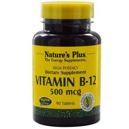 Nature's Plus, Vitamin B-12, 500mcg, 90 Tablets