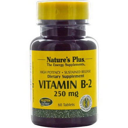 Nature's Plus, Vitamin B-2, 250mg, 60 Tablets