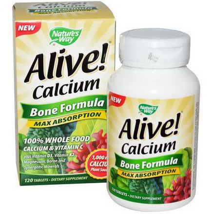 Nature's Way, Alive! Calcium, Bone Formula, 120 Tablets