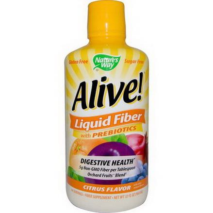 Nature's Way, Alive, Liquid Fiber with Prebiotics, Citrus Flavor 960ml