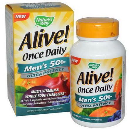 Nature's Way, Alive! Once Daily, Men's 50+, Multi-Vitamin, 60 Tablets