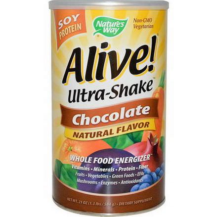 Nature's Way, Alive! Ultra-Shake, Soy Protein, Chocolate 584g