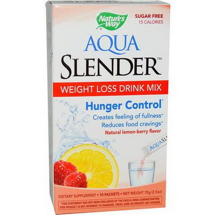 Nature's Way, Aqua Slender, Weight Loss Drink Mix, Lemon-Berry Flavor, 10 Packets, 7g Each