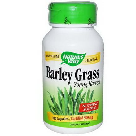 Nature's Way, Barley Grass, Young Harvest, 500mg, 100 Capsules