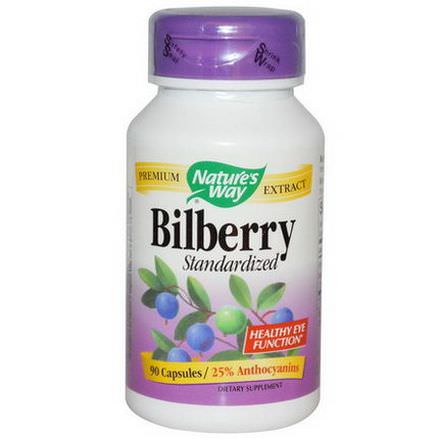 Nature's Way, Bilberry, Standardized, 90 Capsules