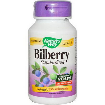 Nature's Way, Bilberry, Standardized, 90 Vcaps