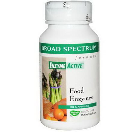 Nature's Way, Broad Spectrum Formula, Enzyme Active, Food Enzymes, 90 Capsules