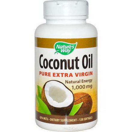 Nature's Way, Coconut Oil, Pure Extra Virgin, 1,000mg, 120 Softgels
