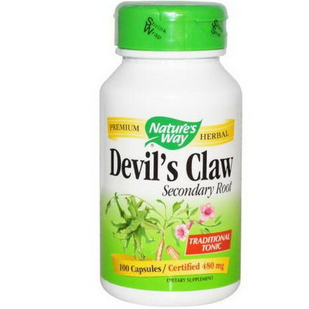 Nature's Way, Devil's Claw, Secondary Root, 480mg, 100 Capsules