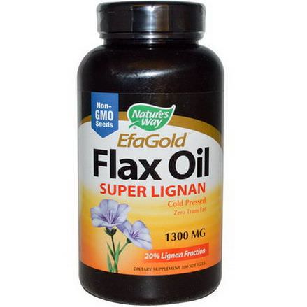 Nature's Way, EfaGold, Flax Oil, Super Lignan, 1300mg, 100 Softgels