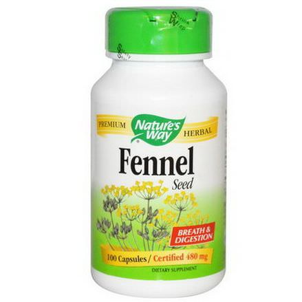 Nature's Way, Fennel Seed, 480mg, 100 Capsules