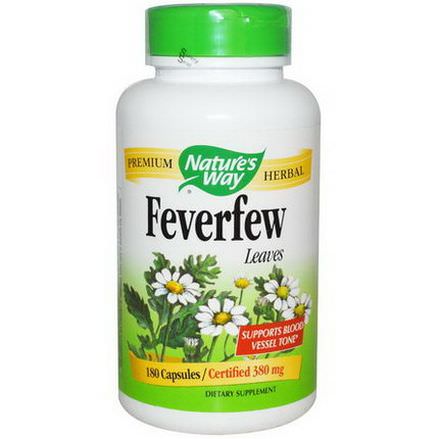 Nature's Way, Feverfew Leaves, 380mg, 180 Capsules
