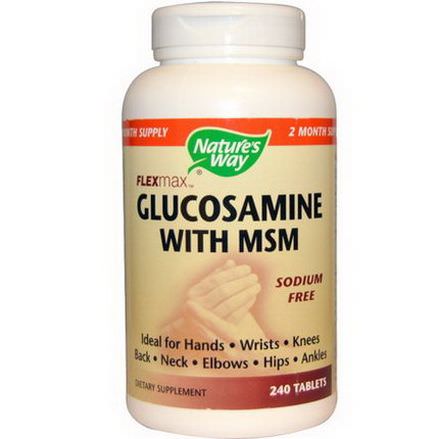 Nature's Way, Flexmax, Glucosamine with MSM, Sodium Free, 240 Tablets