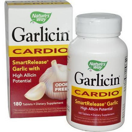 Nature's Way, Garlicin, Cardio, Odor Free, 180 Tablets