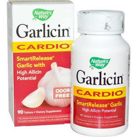 Nature's Way, Garlicin, Cardio, Odor Free, 90 Tablets