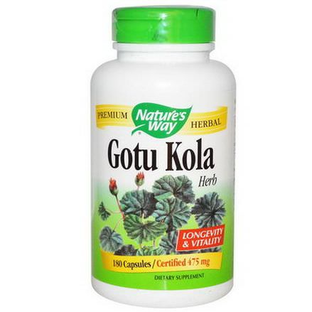 Nature's Way, Gotu Kola Herb, 475mg, 180 Capsules
