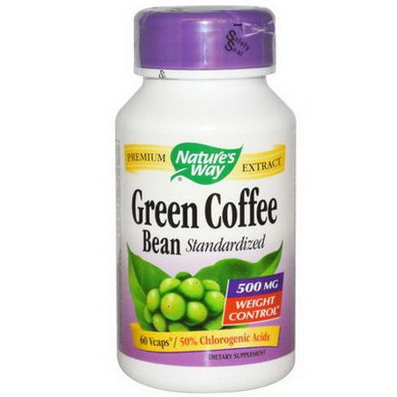 Nature's Way, Green Coffee Bean, Standardized, 500mg, 60 Vcaps