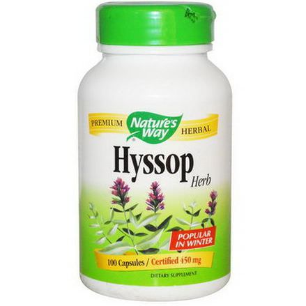 Nature's Way, Hyssop Herb, 450mg, 100 Capsules