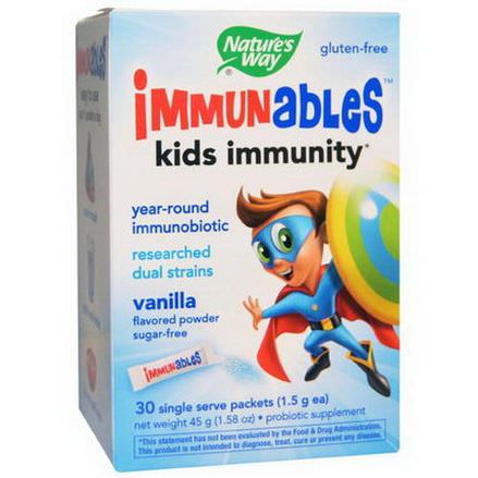 Nature's Way, Immunables, Kids Immunity, Vanilla Flavored Powder, 30 Packets, 1.5g Each