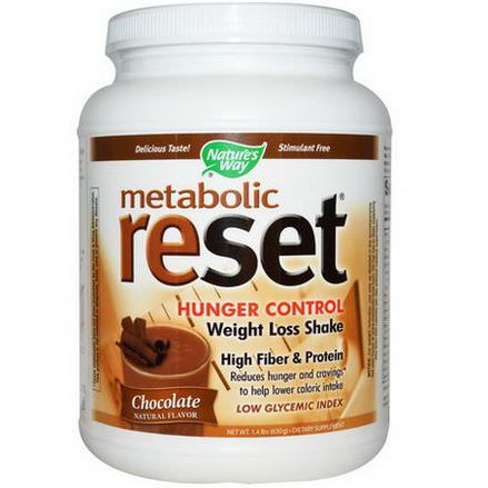 Nature's Way, Metabolic Reset, Hunger Control, Weight Loss Shake, Powder, Chocolate 630g