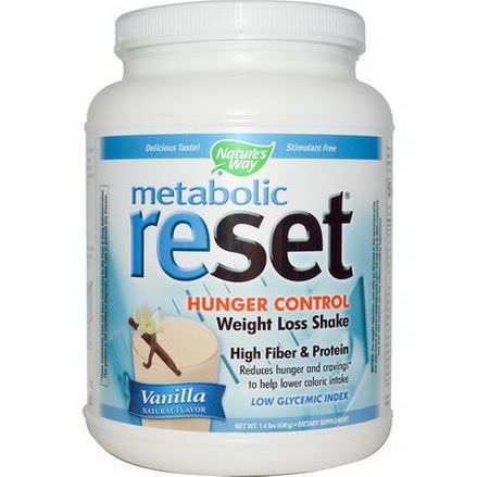 Nature's Way, Metabolic Reset, Hunger Control, Weight Loss Shake, Powder, Vanilla 630g