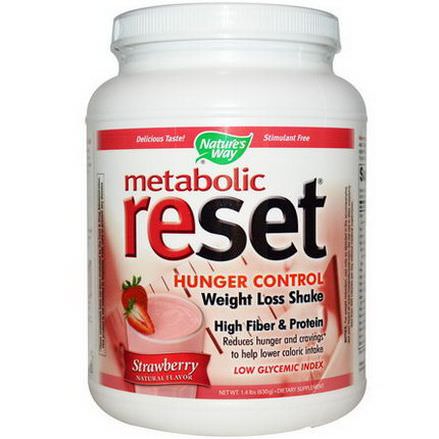 Nature's Way, Metabolic Reset, Hunger Control, Weight Loss Shake, Strawberry 630g