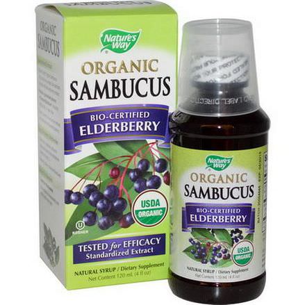 Nature's Way, Organic Sambucus, Bio-Certified Elderberry 120ml