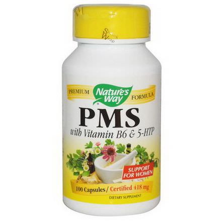 Nature's Way, PMS, With Vitamin B6&5-HTP, 418mg, 100 Capsules