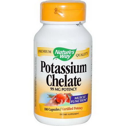 Nature's Way, Potassium Chelate, 99mg, 100 Capsules