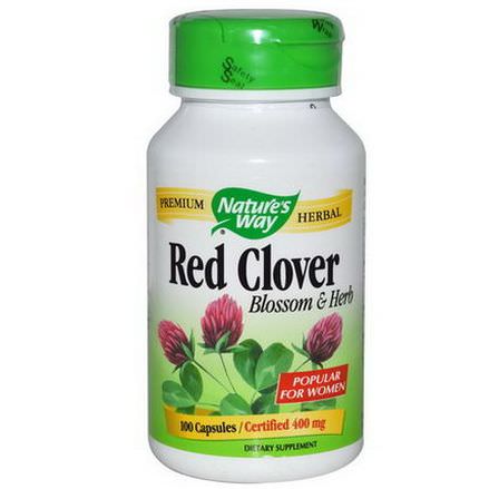 Nature's Way, Red Clover, Blossom&Herb, 400mg, 100 Capsules