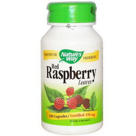 Nature's Way, Red Raspberry, Leaves, 450mg, 100 Capsules