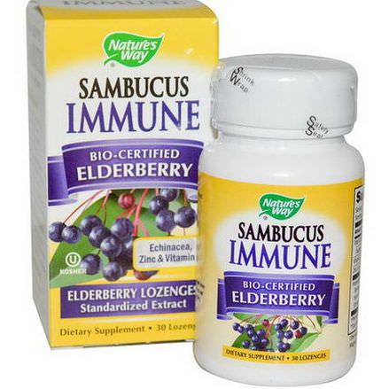 Nature's Way, Sambucus Immune, Bio-Certified Elderberry Lozenges, 30 Lozenges