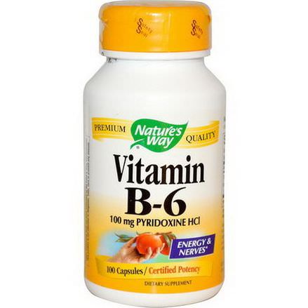 Nature's Way, Vitamin B-6, 100 Capsules