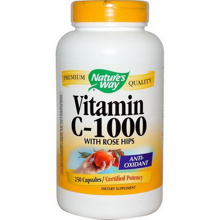 Nature's Way, Vitamin C-1000, With Rose Hips, 250 Capsules