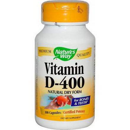 Nature's Way, Vitamin D-400, Natural Dry Form, 100 Capsules