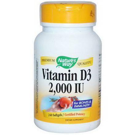 Nature's Way, Vitamin D3, 2,000 IU, 240 Softgels